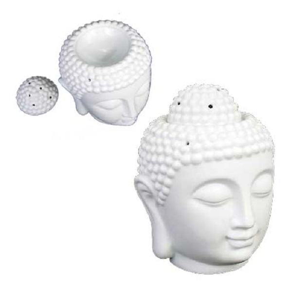 Difusor De Aromas Cabeza De Buda Feng Shui Meditación Yoga Cerámica