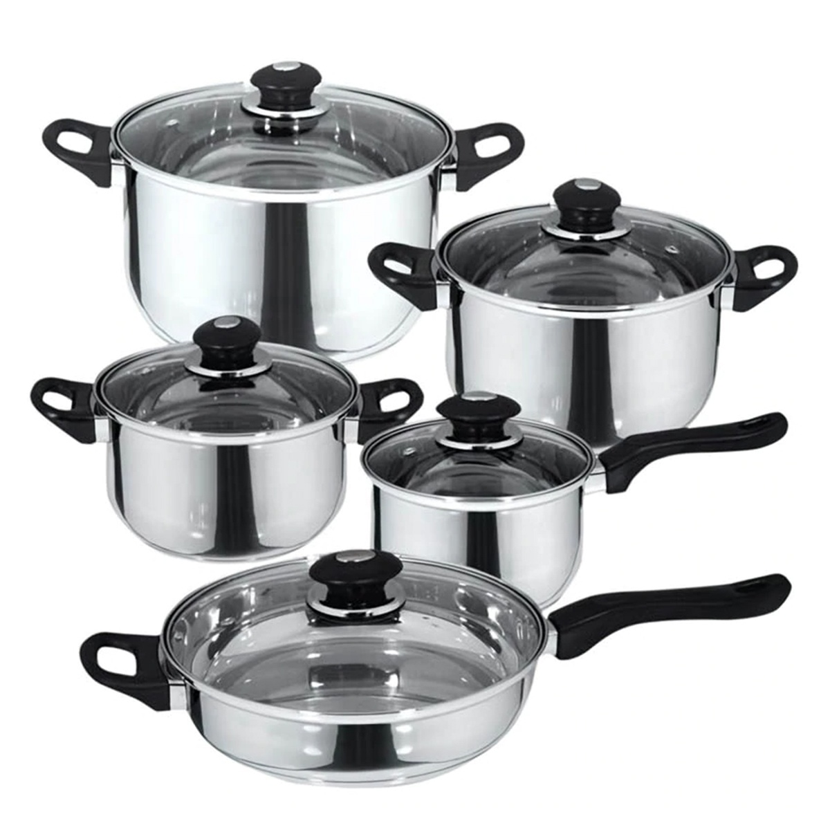 Bateria de cocina 10 piezas family acero inox magefesa