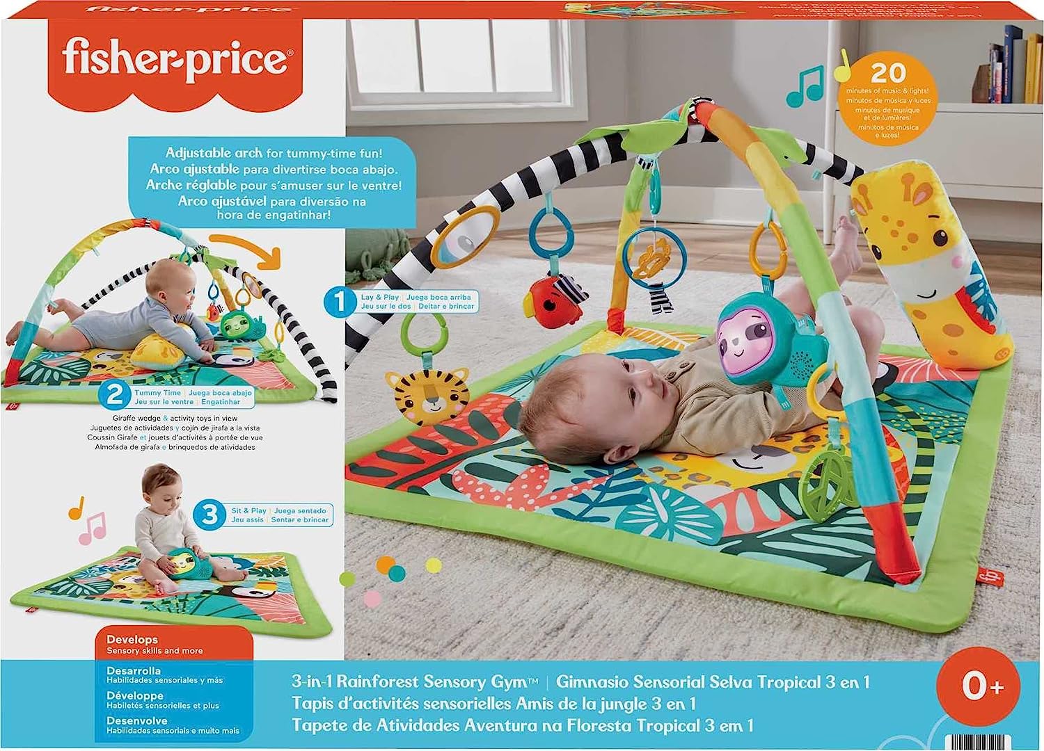 Fisher-Price Baby Gimnasio para Bebés Animalitos de la Selva 3 en 1