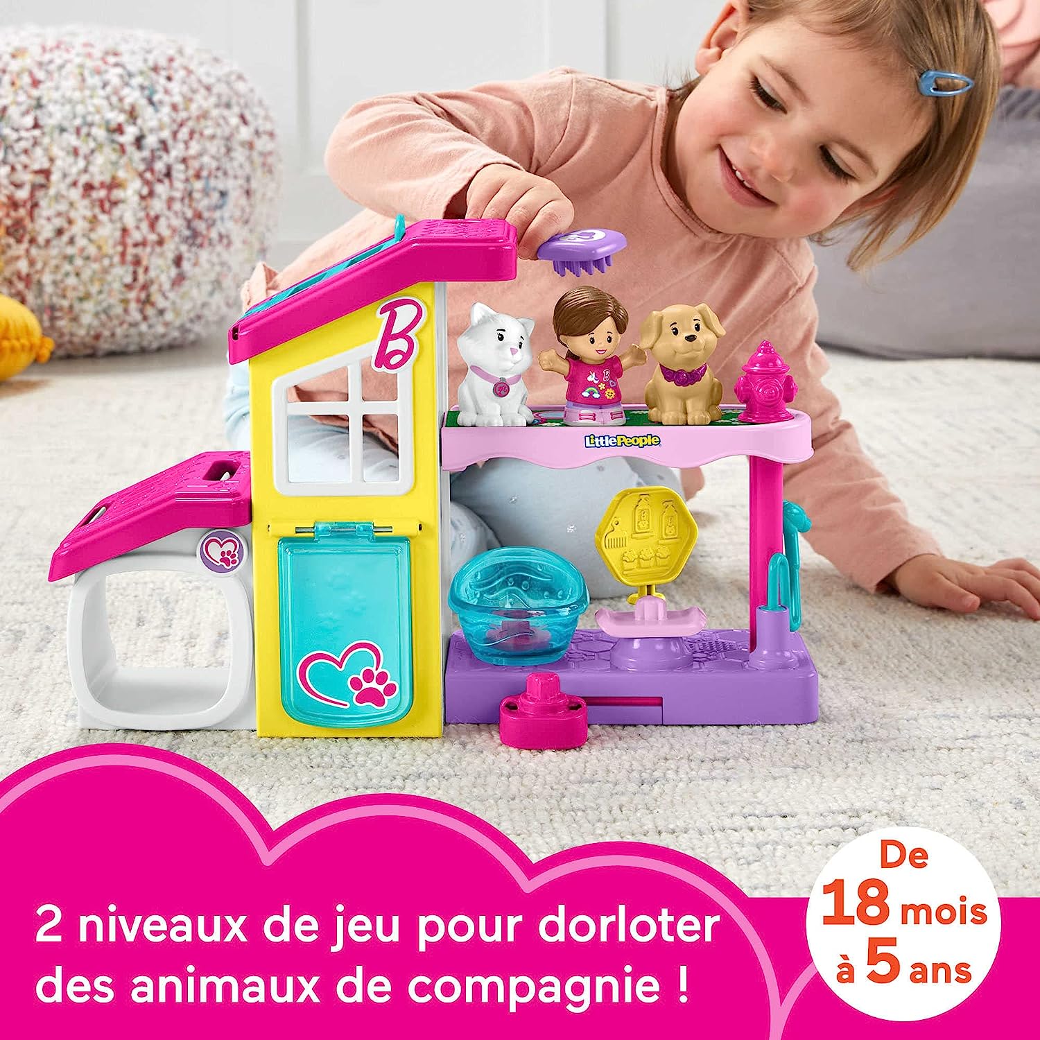 Fisher-Price Little People Set de Juego Barbie Spa de Mascotas