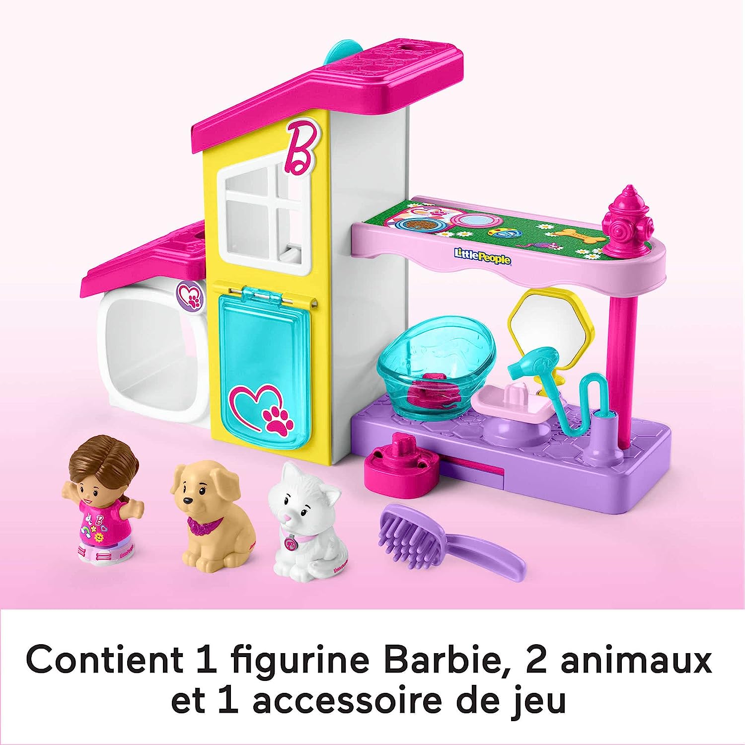 Fisher-Price Little People Set de Juego Barbie Spa de Mascotas