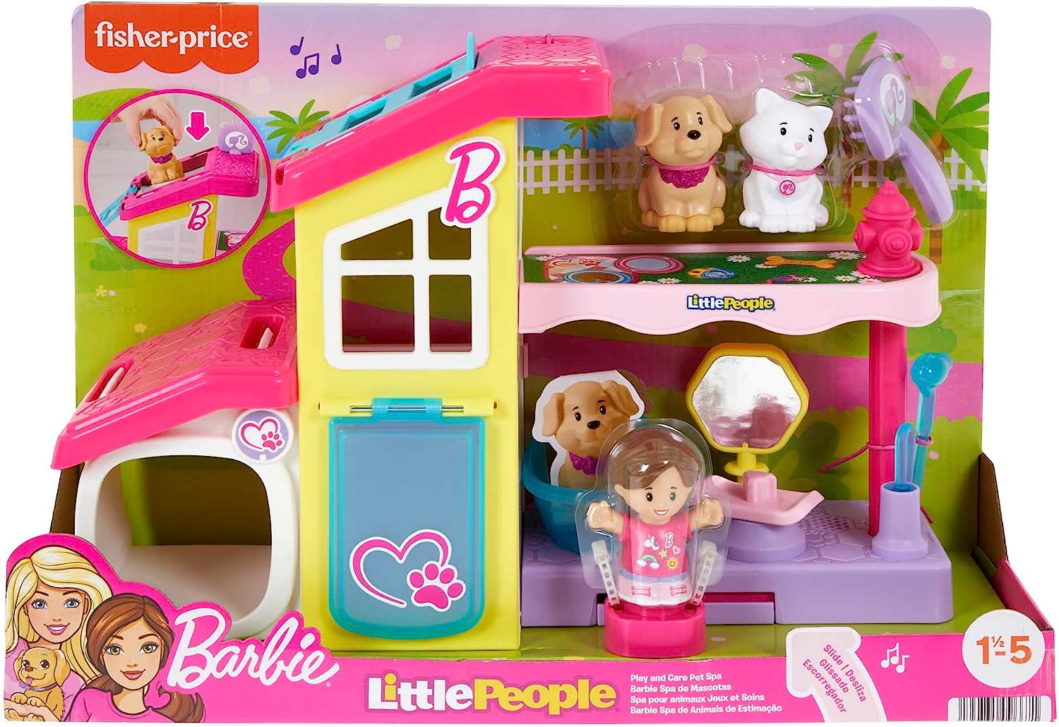Fisher-Price Little People Set de Juego Barbie Spa de Mascotas