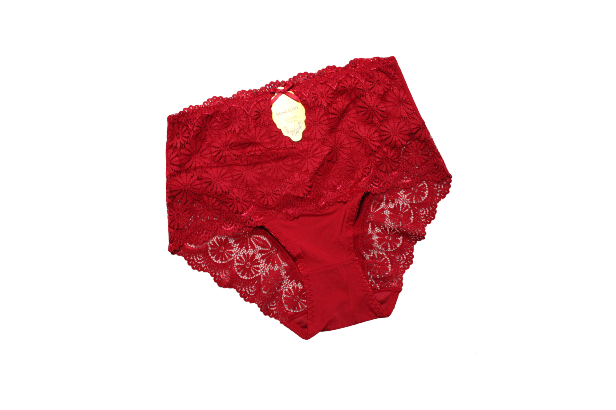 Set 4 Pantaletas - ROSE GIRL - Curvy con encaje - C836 - Para Mujer