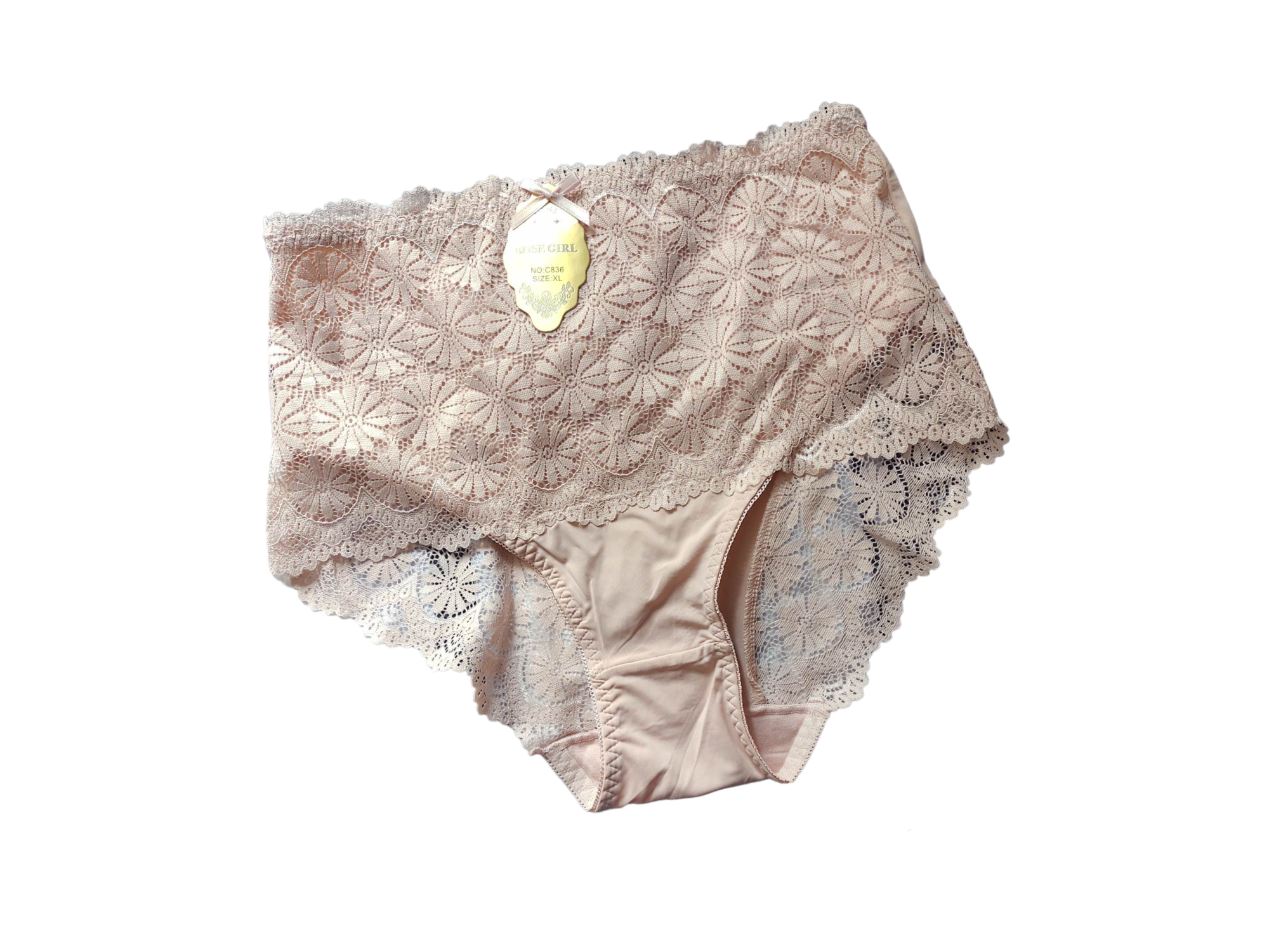 Set 4 Pantaletas - ROSE GIRL - Curvy con encaje - C836 - Para Mujer