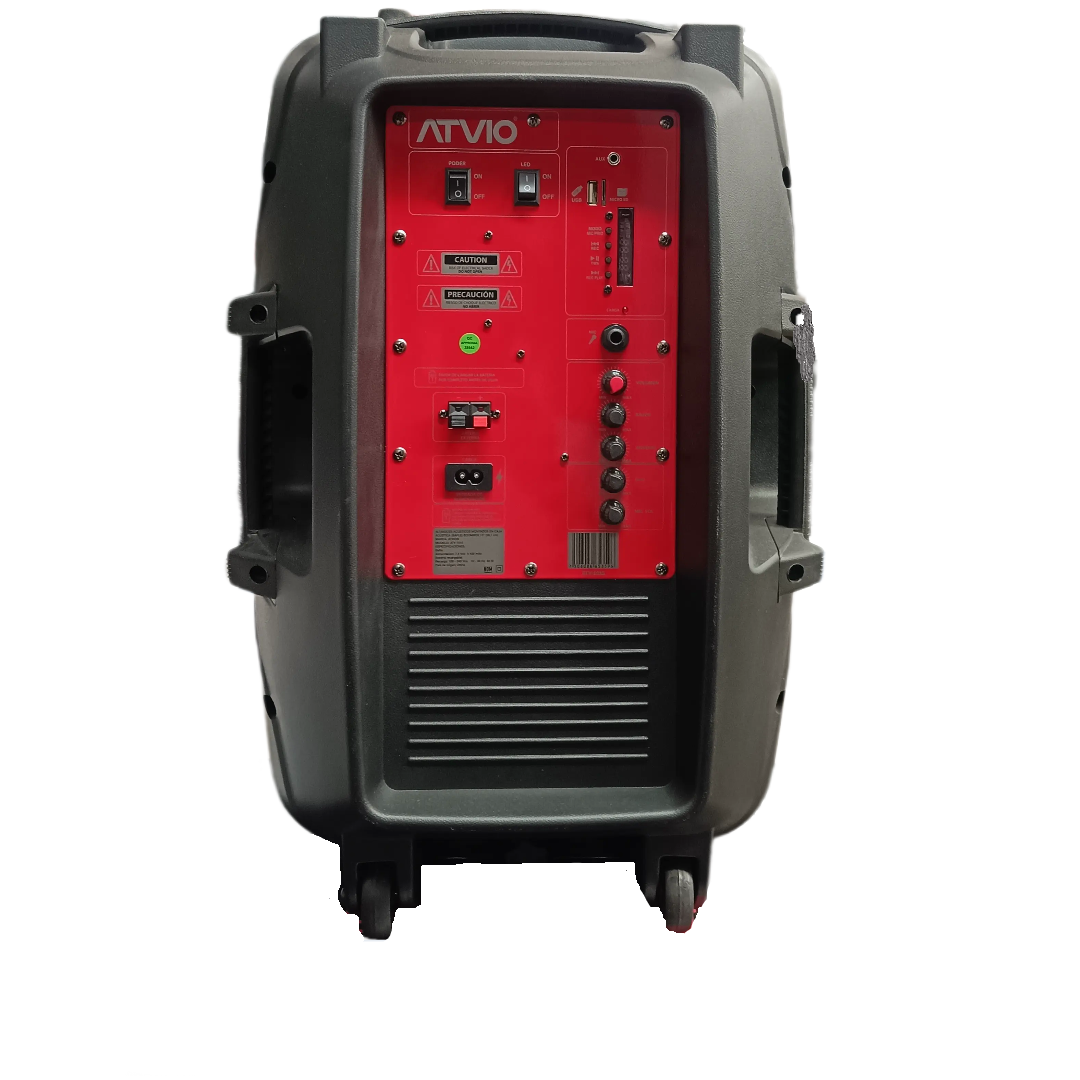 Bafle Recargable 15pLG Bocina 25,000w Pmpo Atvio Color Negro