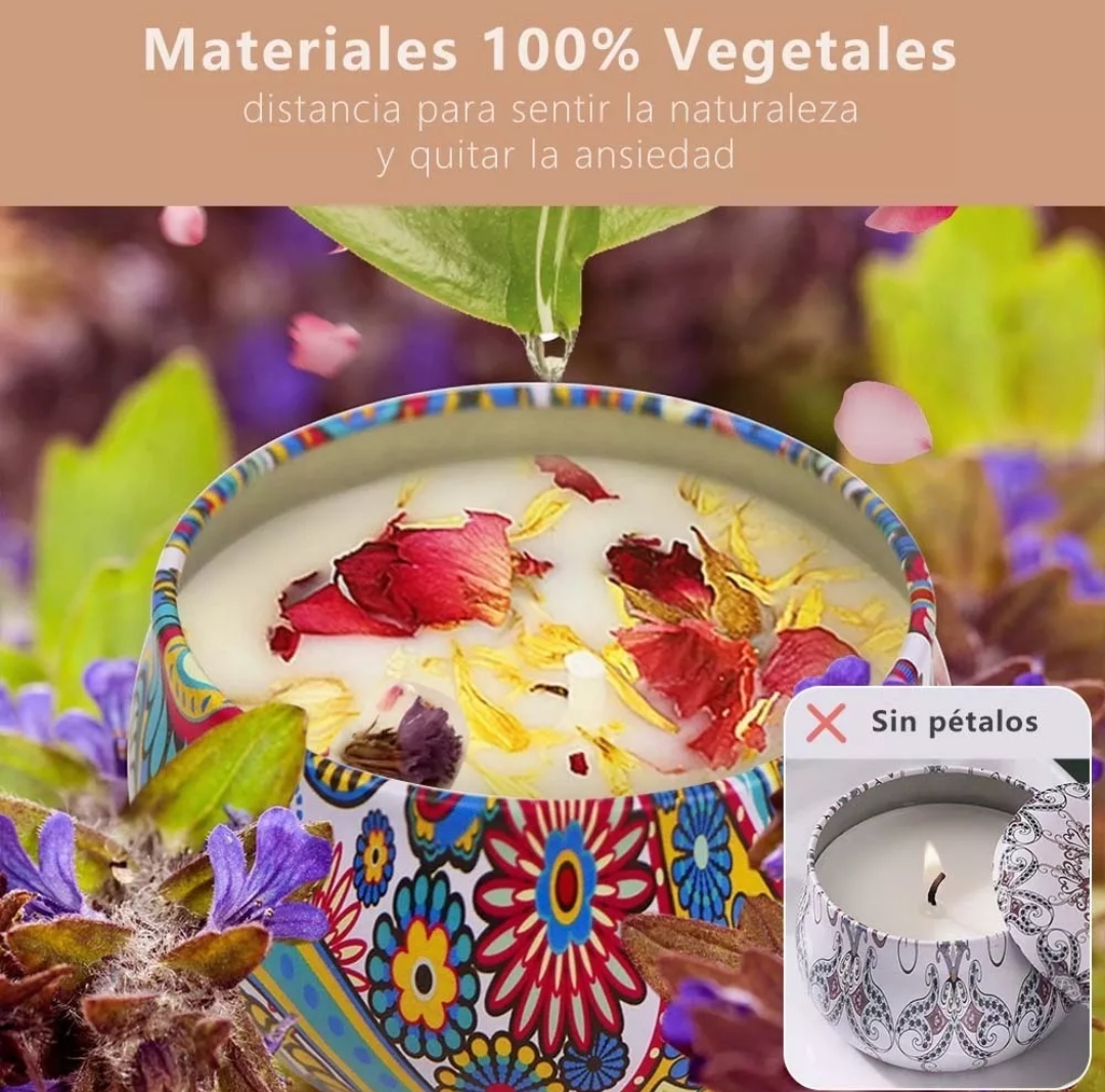 Vela De Aromaterapia Con Pétalos De Cera De Soja, 12 Piezas