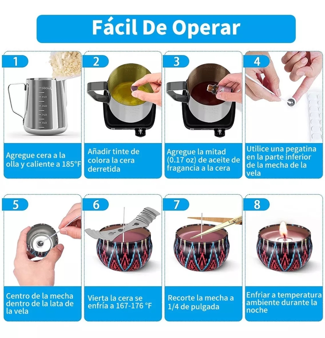 Kit Fabricación Velas Aromáticas Vedd De Bricolaje Diy