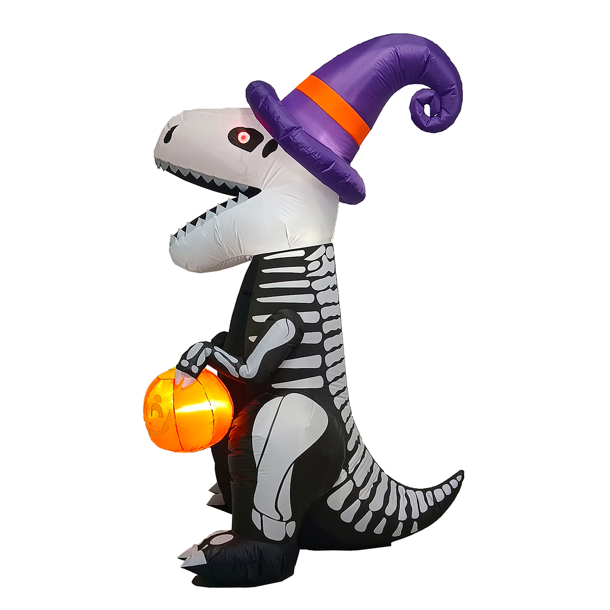 Inflable halloween dinosaurio t rex esqueleto con led en ojos 2.4m