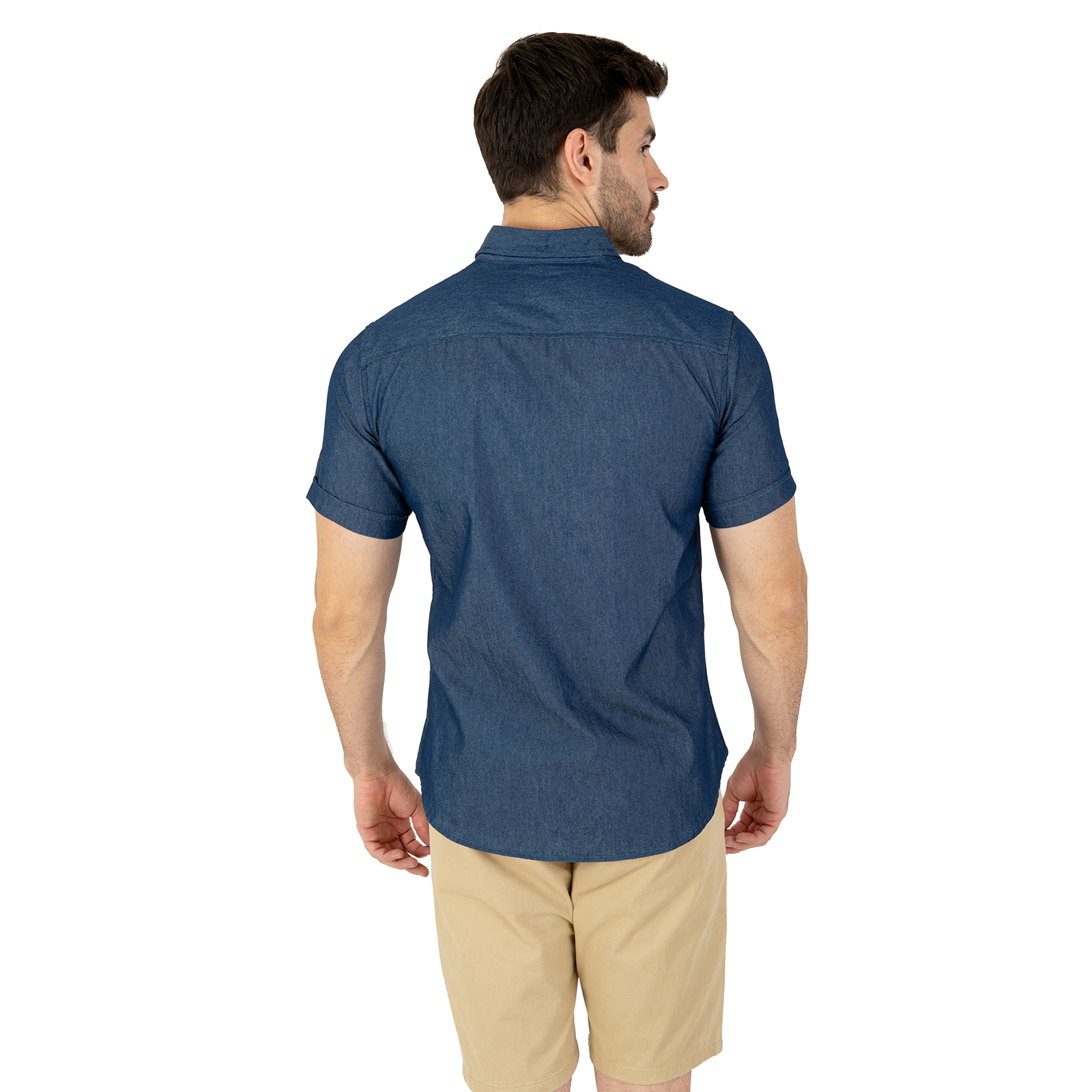 Camisa Manga Corta Mezclilla Slim Fit