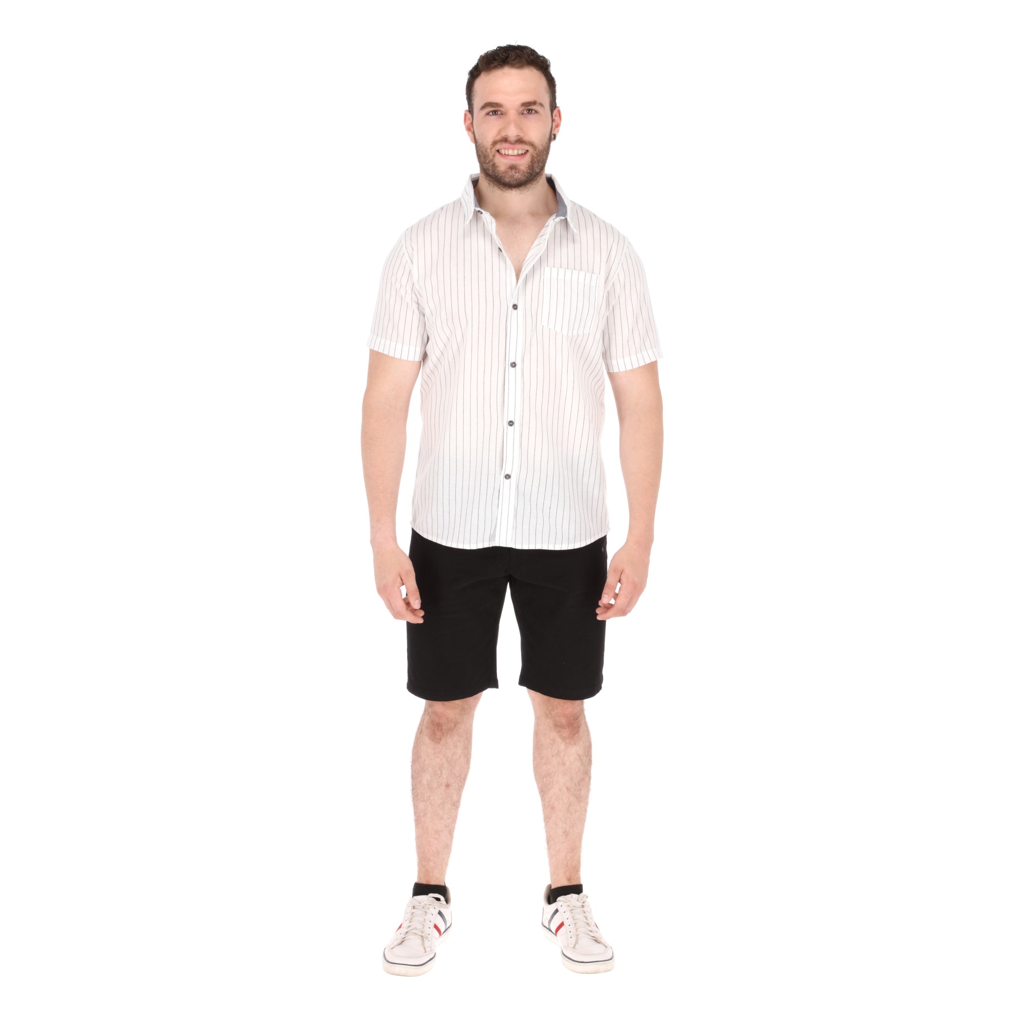 Camisa Manga Corta de Rayas .