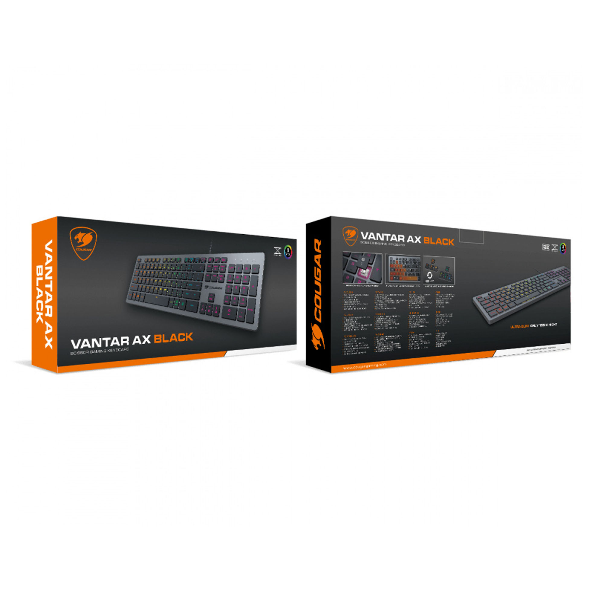 Teclado Gamer Cougar Vantar AX Alámbrico RGB Negro Inglés