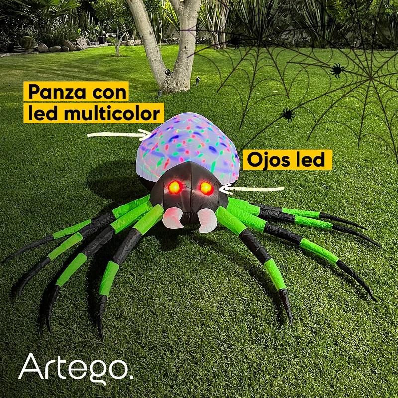 Inflable de Halloween Araña spider para exteriores multiled - 2.2m