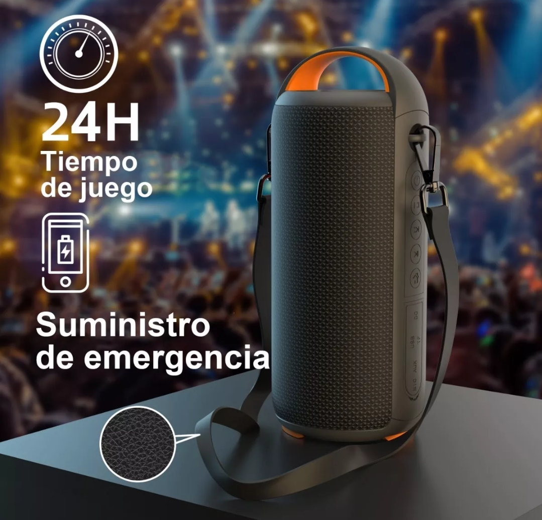 Bocina Bluetooth Portátil Bocina Impermeable Con Rgb Luces