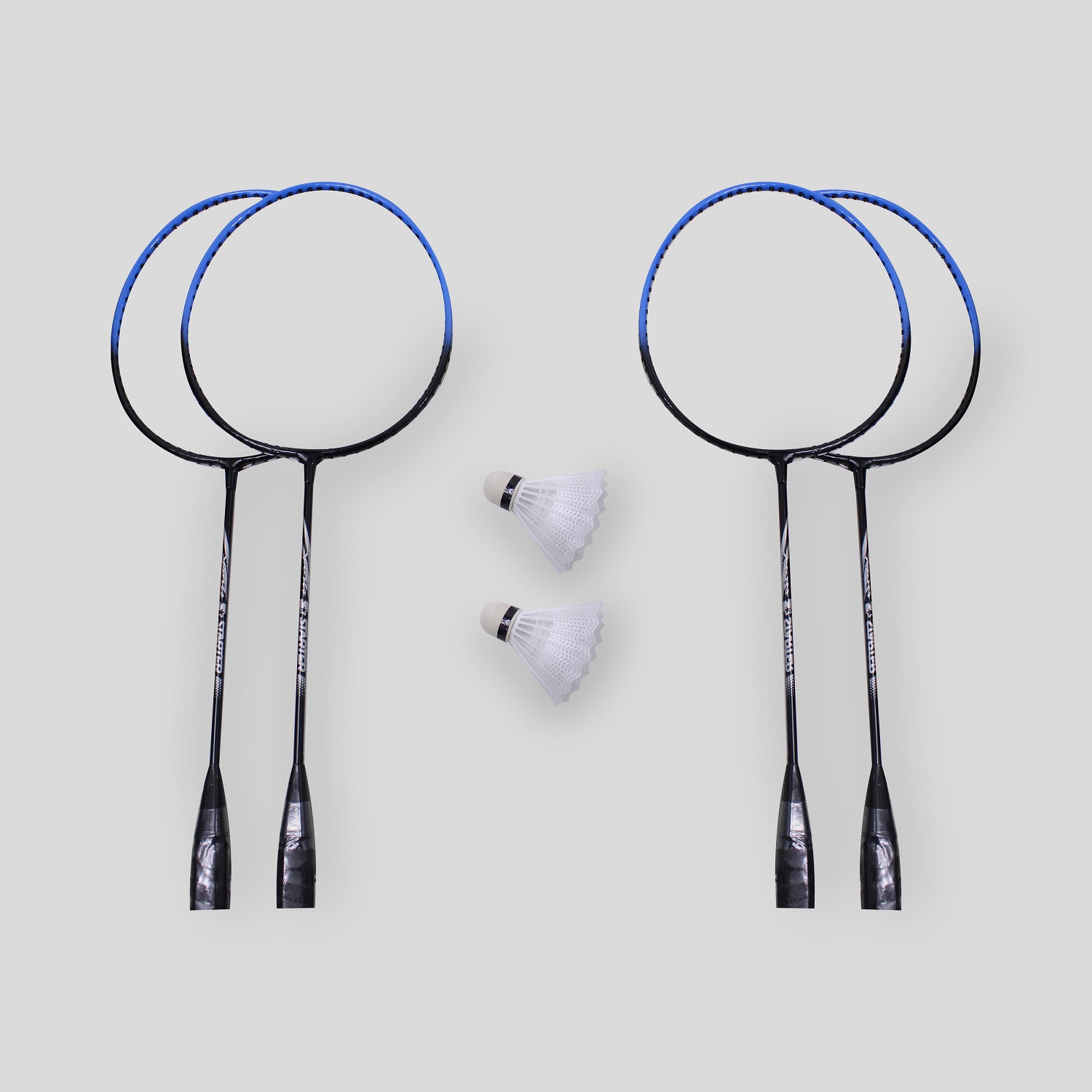 kit para jugar bádminton con 4 raquetas