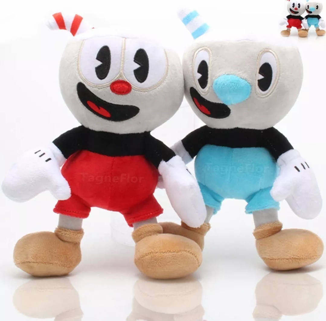 Cup Head Mugman Muñeco De Peluche De Niños 25cm. 2pzs