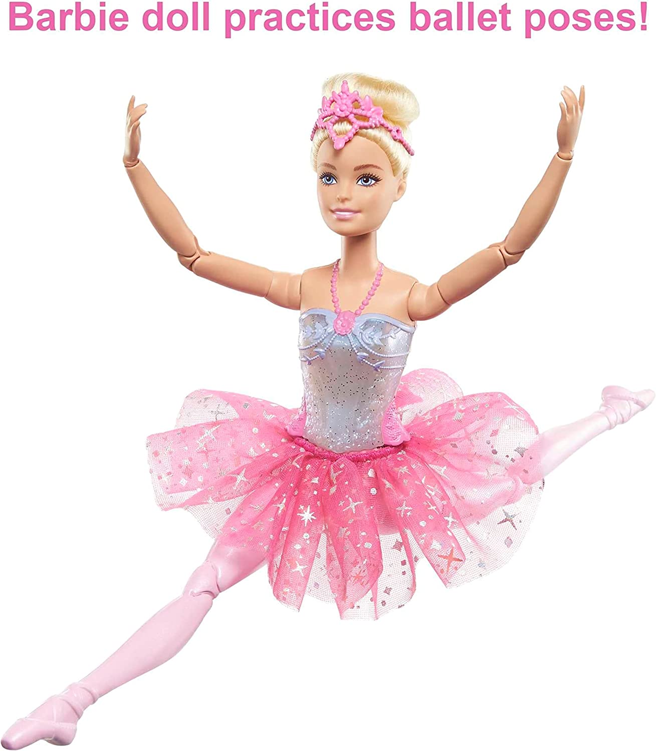 Barbie Fantasía Muñeca Bailarina Luces Brillantes Tutú Rosa
