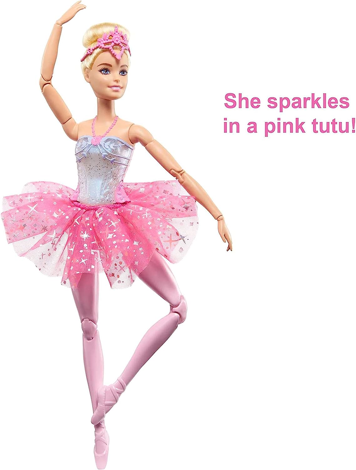 Barbie Fantasía Muñeca Bailarina Luces Brillantes Tutú Rosa