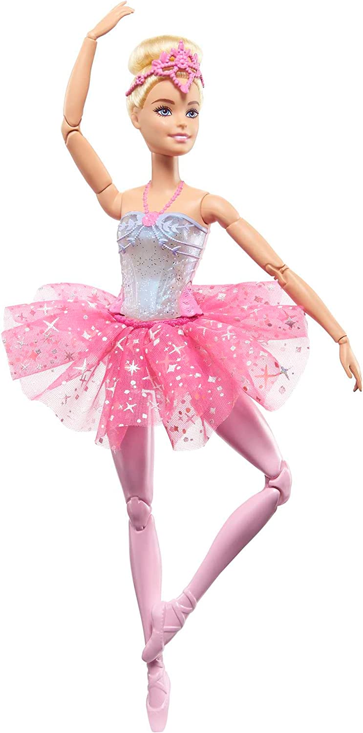 Barbie Fantasía Muñeca Bailarina Luces Brillantes Tutú Rosa