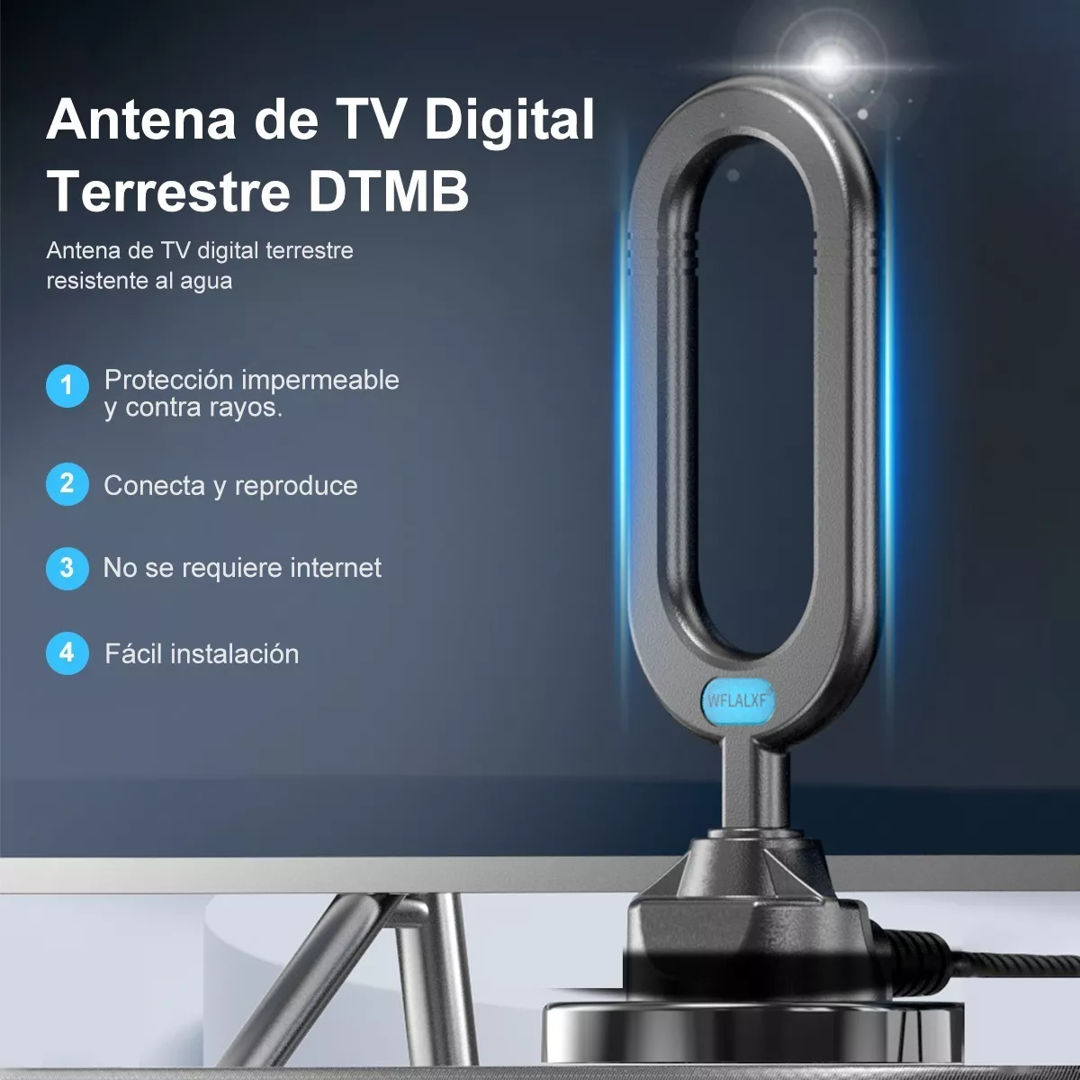 Antena De Tv De Televisión Para Interiores Hdtv 1080p 4k