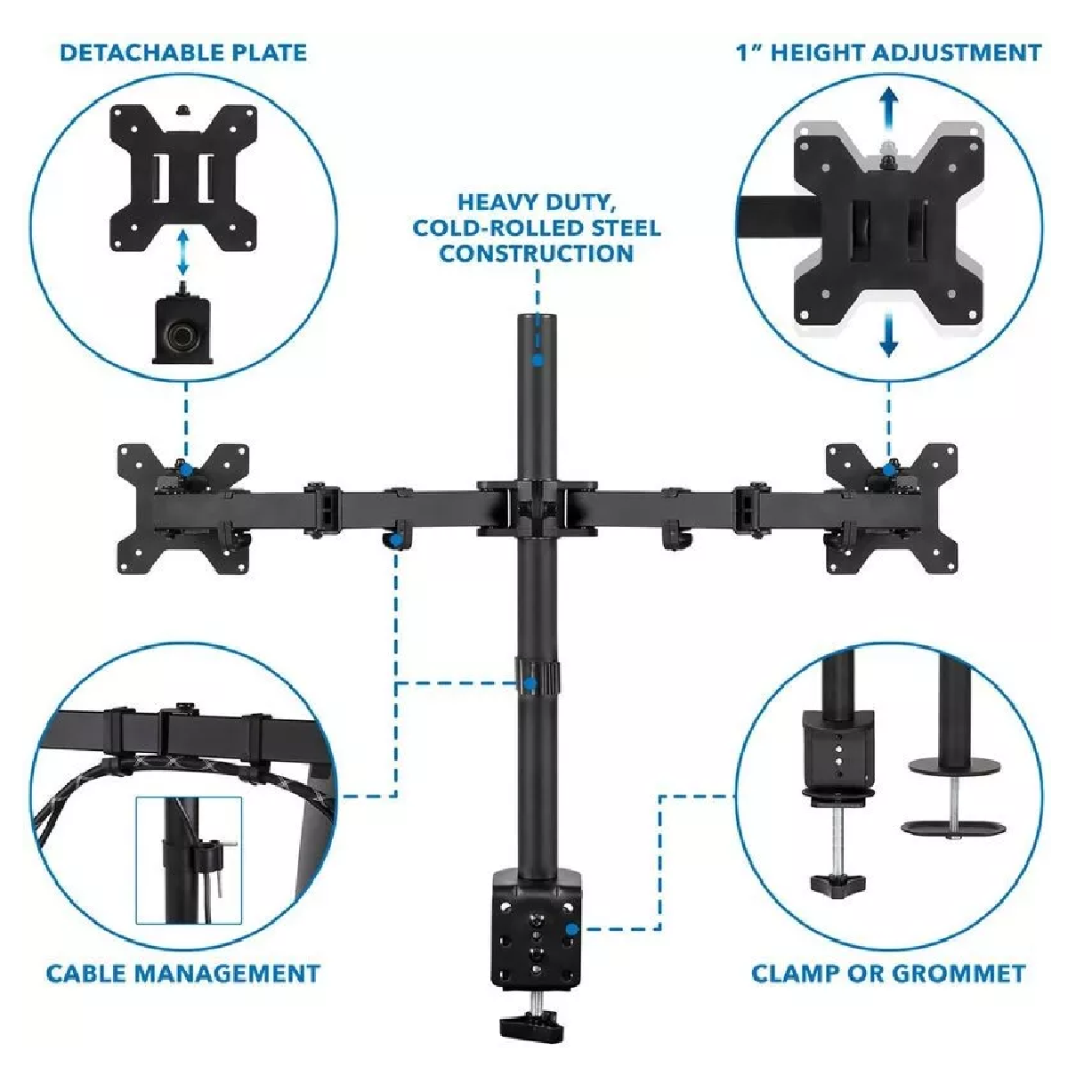 Soporte Para Monitor Doble Para Montaje En Pared