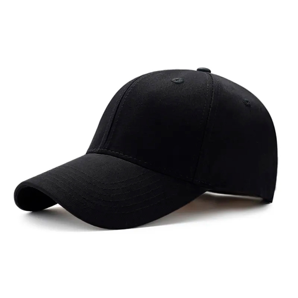 Gorra Flexible Negra Lisa de Acrílico Deportiva