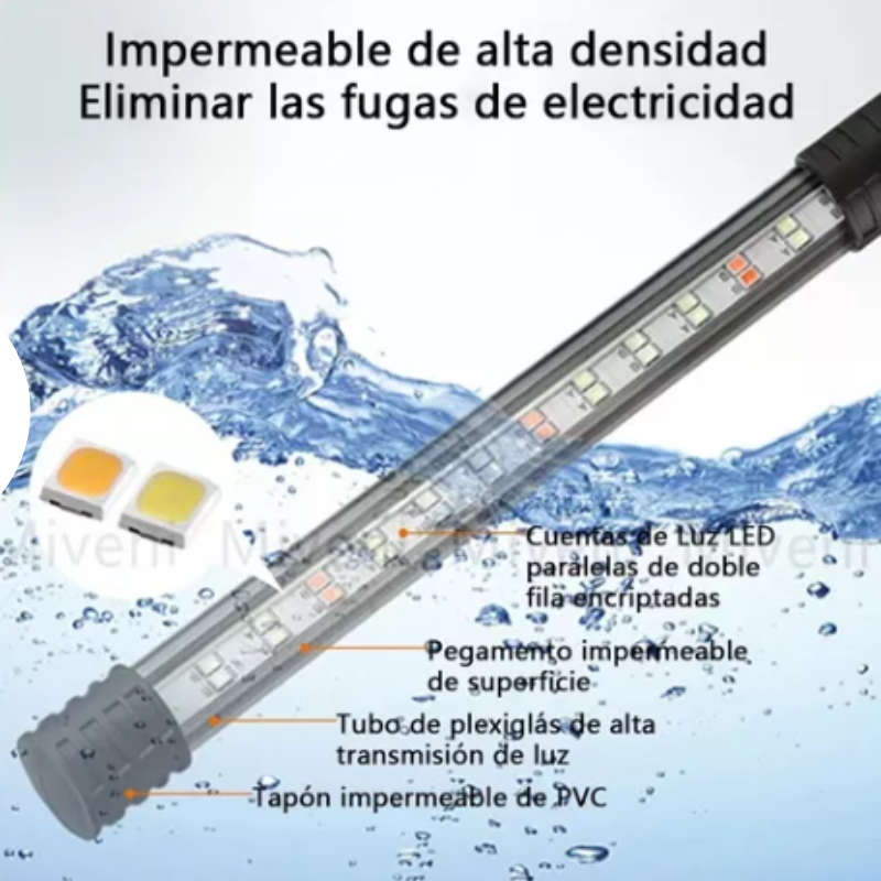 Lámpara Para Peceras Acuarios Luces Led Sumergible 27cm.