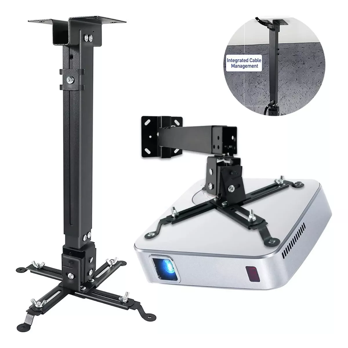 Soporte Proyector Universal Cañón Ajustable 15kg Techo Pared Negro