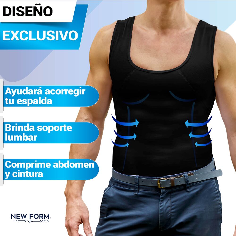 New Form Faja Para Hombre Chaleco Modelador Corrige Postura