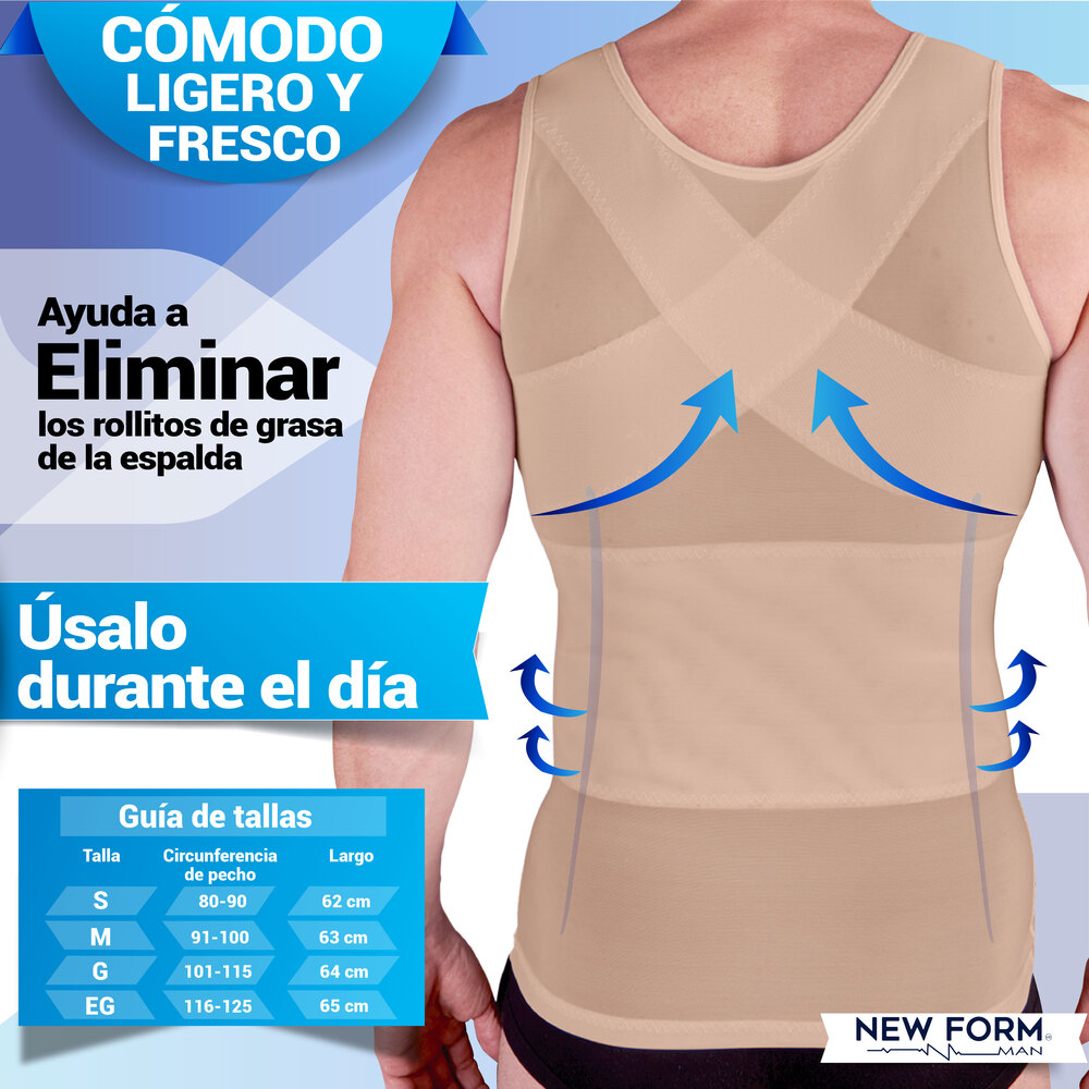 New Form Faja Para Hombre Chaleco Modelador Corrige Postura
