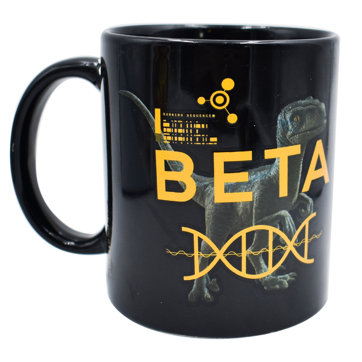 Fun Kids 1738-261 Taza Negra Ceramica Jurassic World Dominion Brilla en la oscuridad Beta 340ml