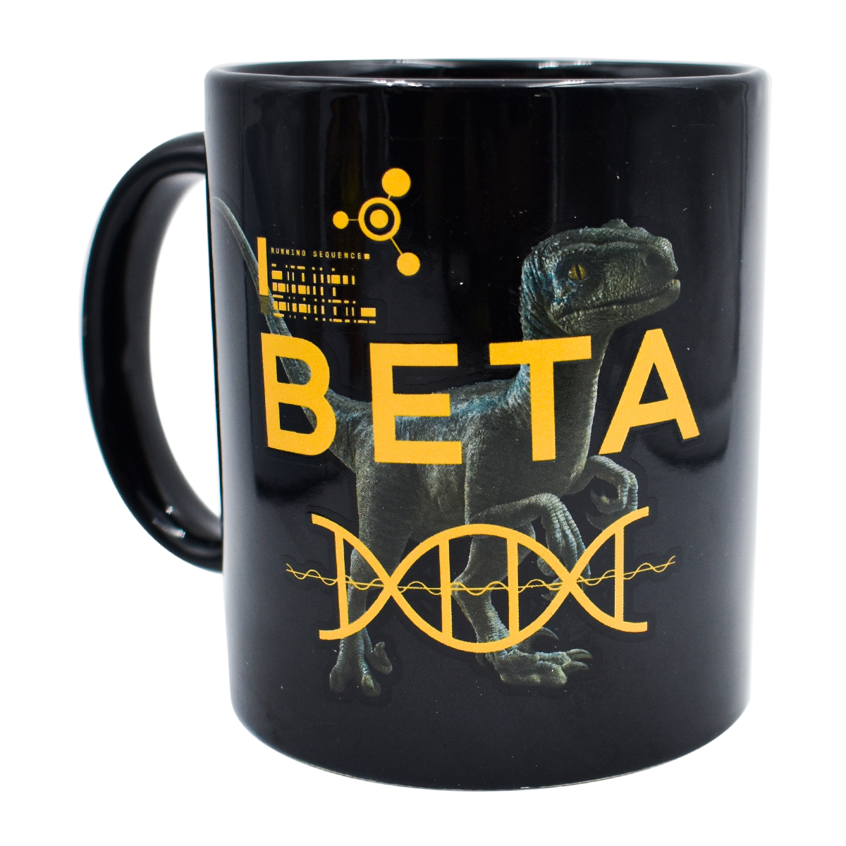 Fun Kids 1738-261 Taza Negra Ceramica Jurassic World Dominion Brilla en la oscuridad Beta 340ml