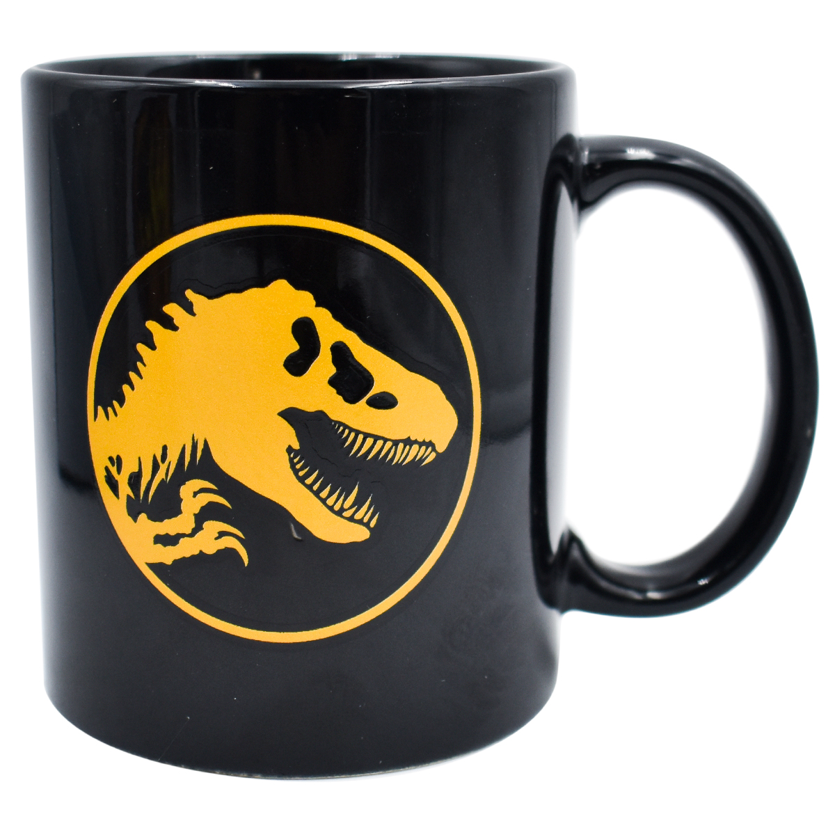 Fun Kids 1738-261 Taza Negra Ceramica Jurassic World Dominion Brilla en la oscuridad Beta 340ml