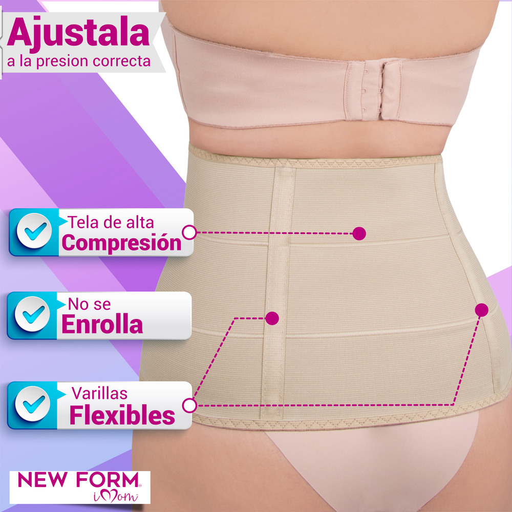 New Form Faja Postparto Envolvente Corta Con Varillas