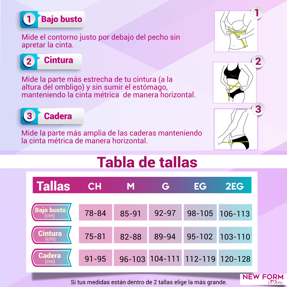 New Form Faja Postparto Envolvente Corta Con Varillas