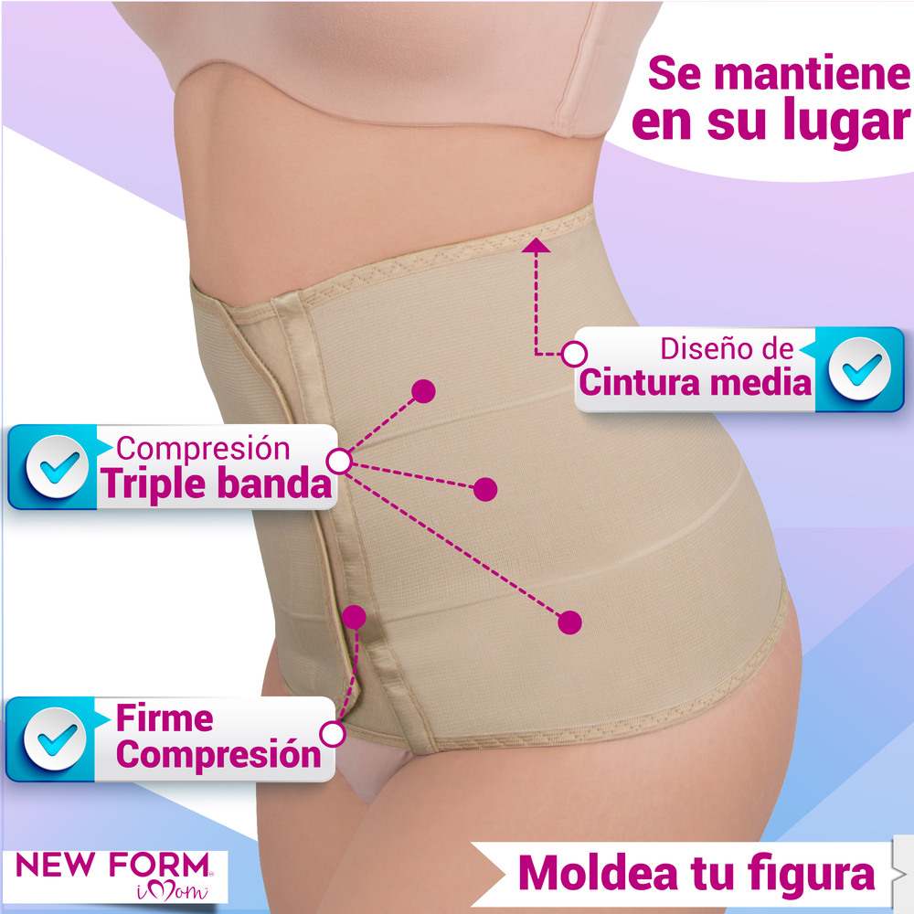 New Form Faja Postparto Envolvente Corta Con Varillas