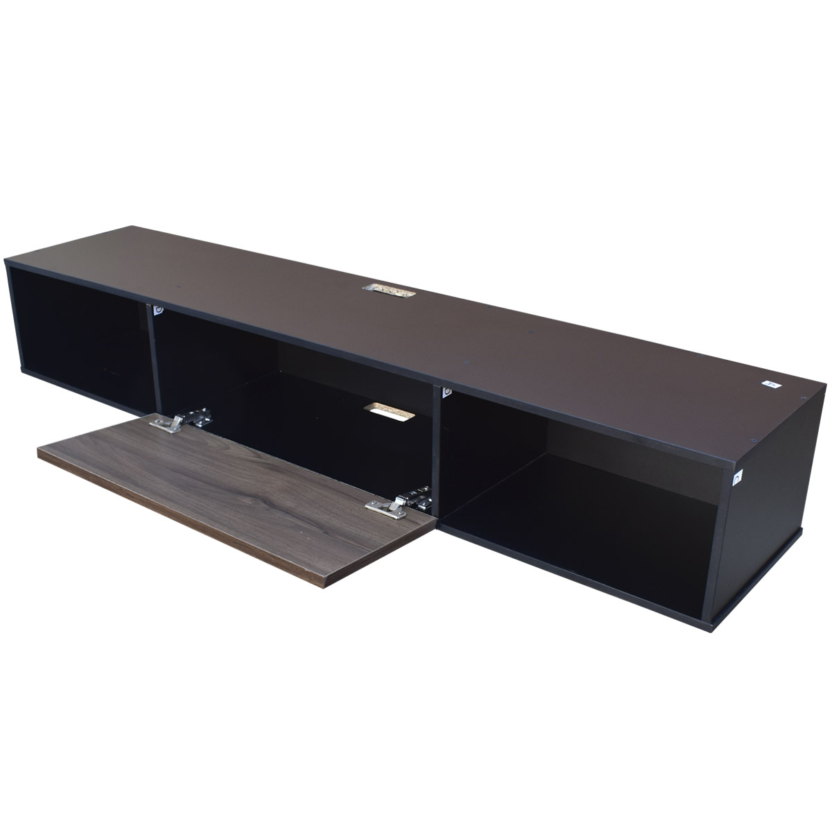 Centro De Entretenimiento para tv Flotante Hogare 140, con 1 Puerta color Negro Parota