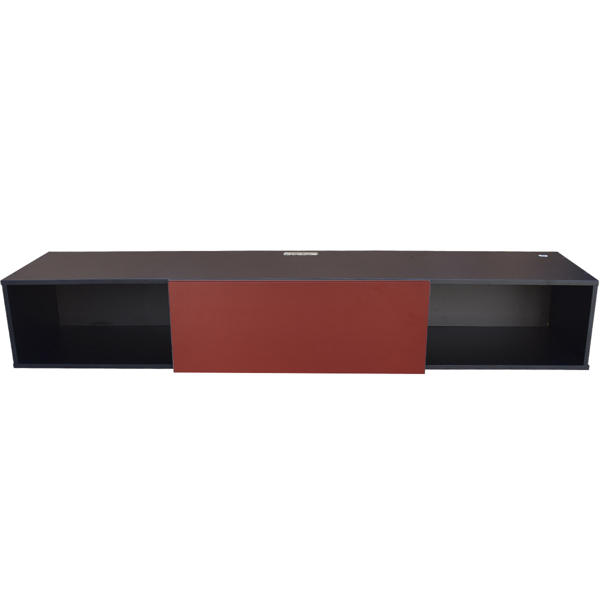 Centro De Entretenimiento para tv Flotante Hogare 140, con 1 Puerta color Negro Rojo