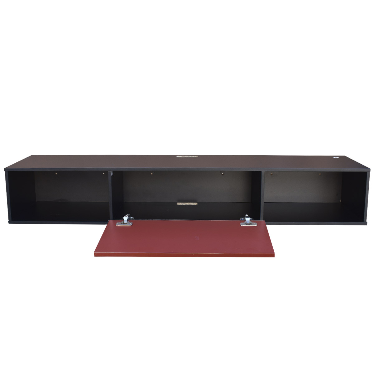 Centro De Entretenimiento para tv Flotante Hogare 140, con 1 Puerta color Negro Rojo