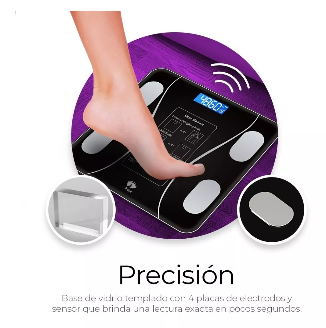 Báscula Electrónica Bluetooth Digital Inteligente De Baño