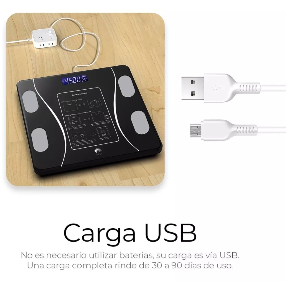 Báscula Electrónica Bluetooth Digital Inteligente De Baño