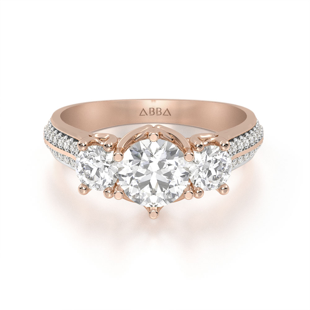 ANILLO DE COMPROMISO 14K ORO ROSA CON PIEDRA EMY ABBA JOYAS