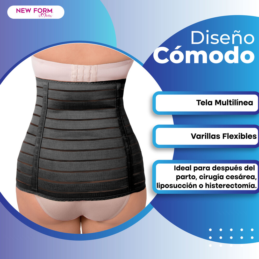 New Form Faja Post Parto Alta Con Tela Multilíneas Unitalla