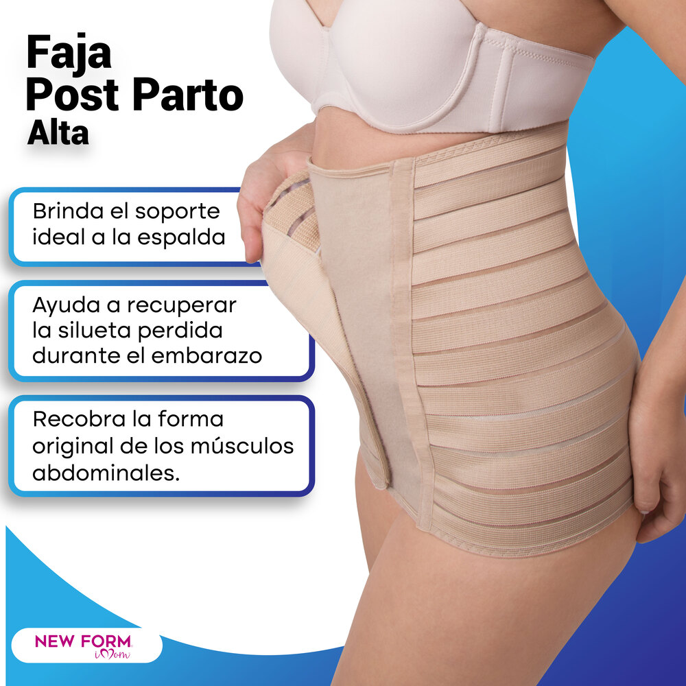 New Form Faja Post Parto Alta Con Tela Multilíneas Unitalla