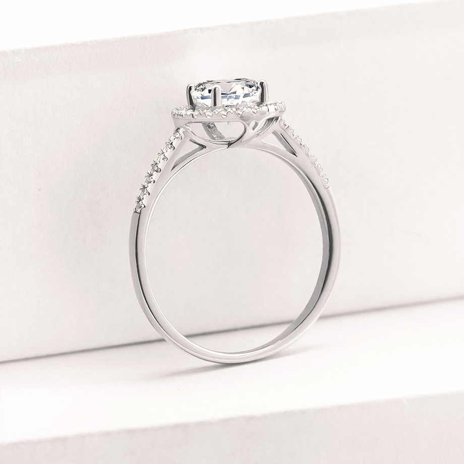 ANILLO DE COMPROMISO 10K ORO BLANCO CON PIEDRA NORA ABBA JOYAS