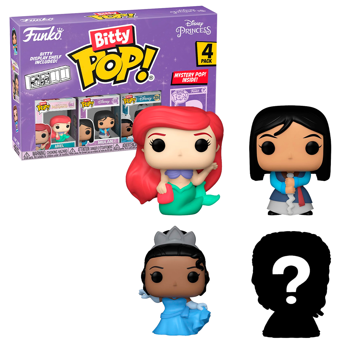 Funko Pop Bitty Ariel Disney Princesas Paquete 4 Piezas Figura Original