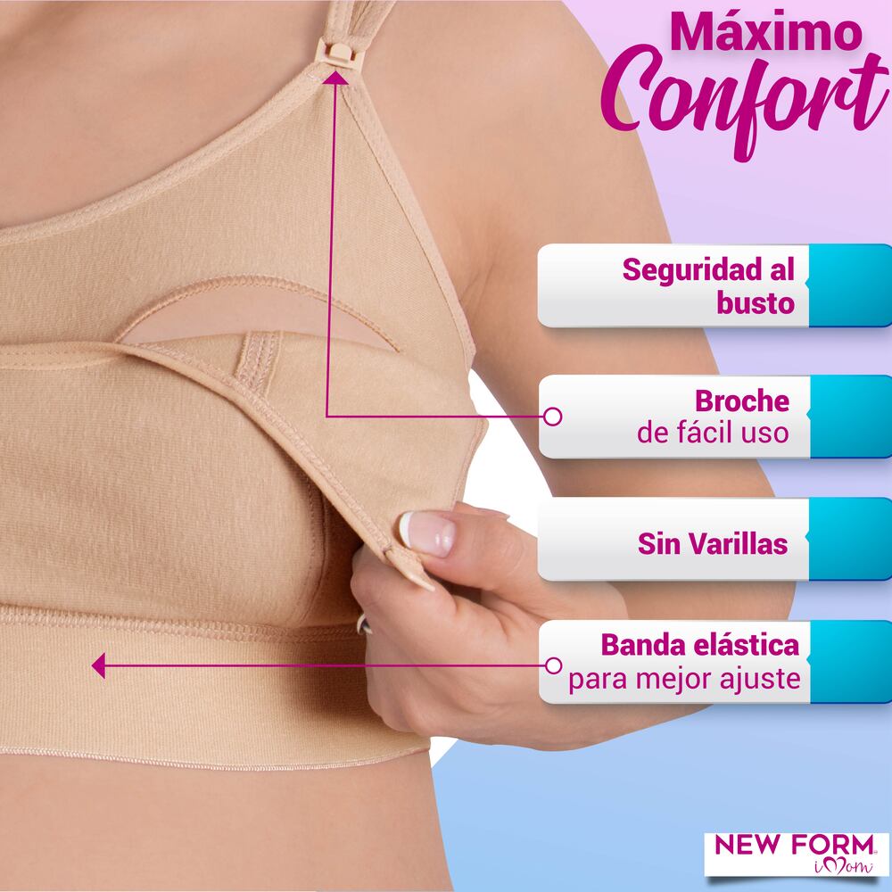 New Form Top Maternal De Algodón Con Broches Para Lactancia
