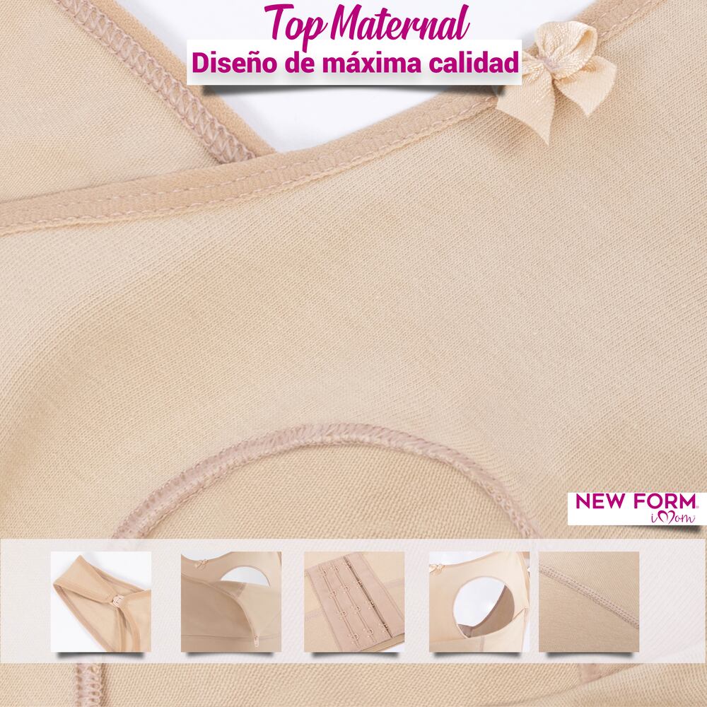 New Form Top Maternal De Algodón Con Broches Para Lactancia