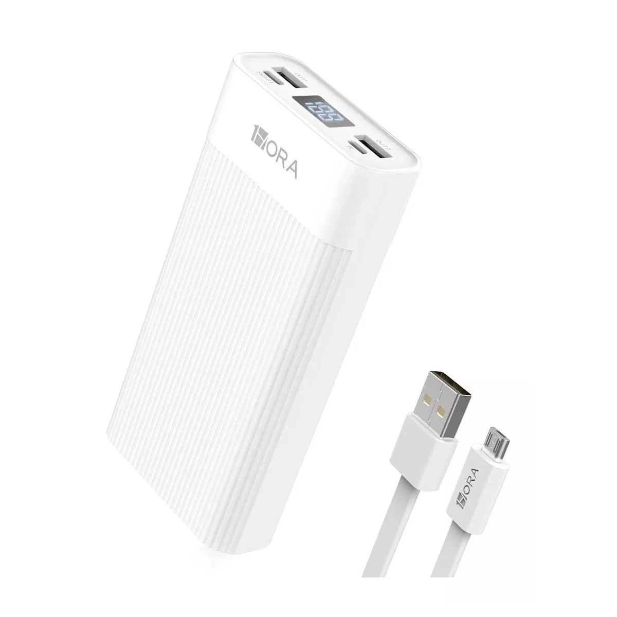 Power Bank Batería Portátil Marca 1 Hora, 20000mah 2.1 a Carga Rápida Color Blanco