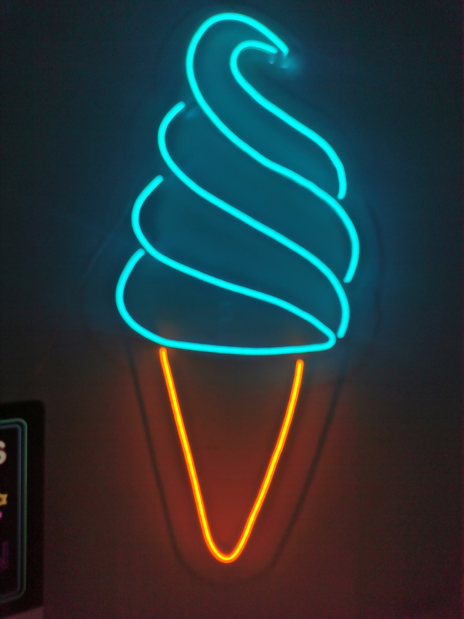 Letrero Neón Led Helado + Abierto Decorativa Negocio