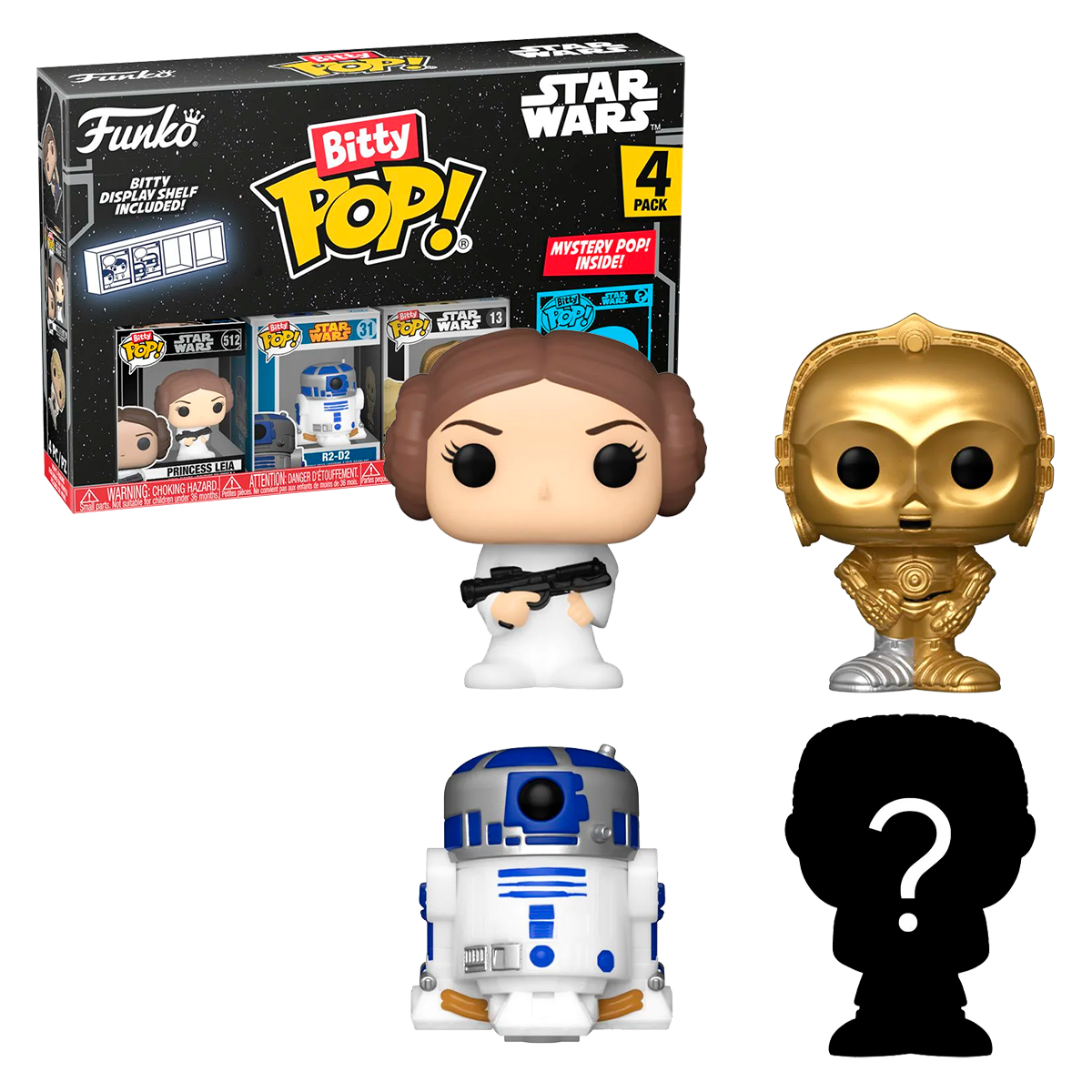 Funko Pop Bitty Princesa Leia Star Wars Paquete 4 Piezas Figura Original